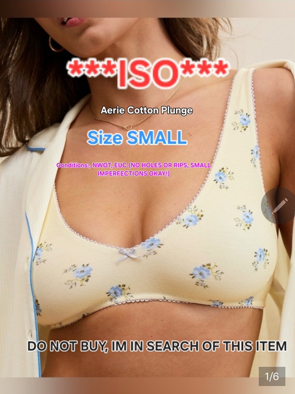 ***ISO*** Aerie Cotton Plunge Bralette